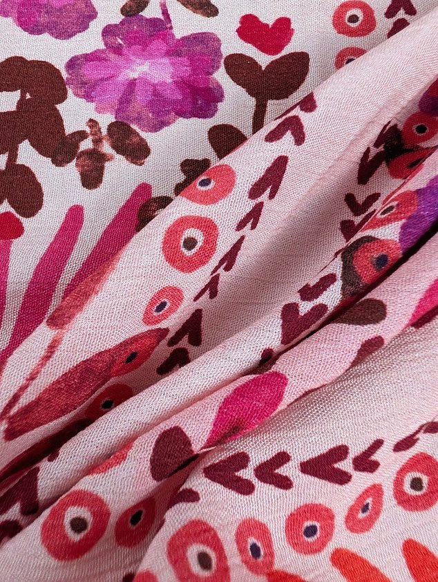 Gaze de viscose motif fleuri bohème multicolore variante 3