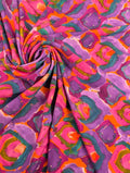 Viscose Ecovero motif fleuri abstrait multicolore 1