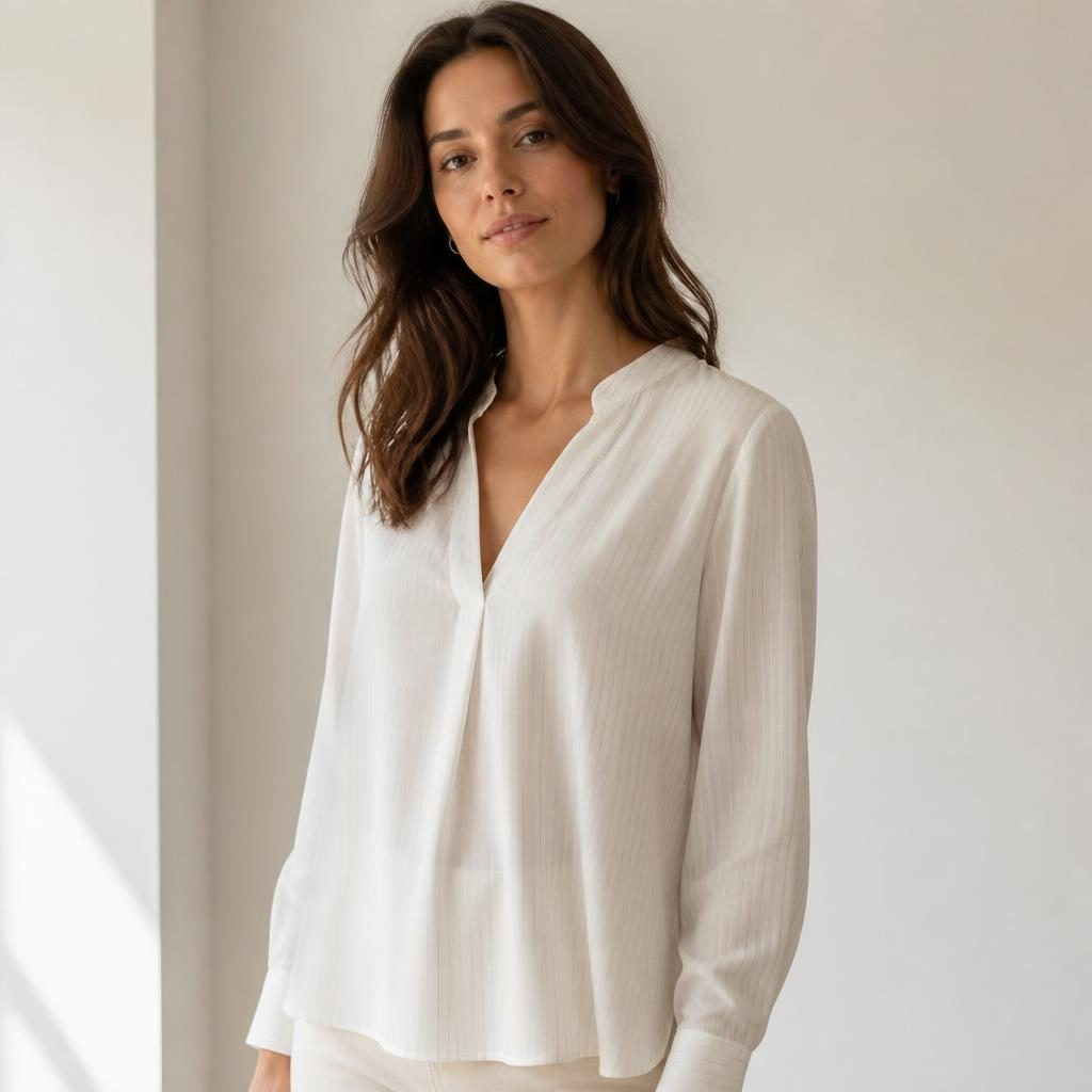 DORIA - Viscose javanaise rayée lurex doré - Nuances de blanc 2