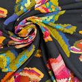 Twill viscose satiné motif fleuri multicolore 1