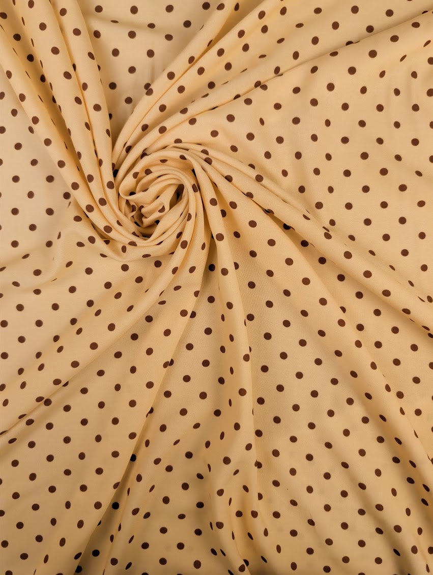Viscose Ecovero motif pois rétro marrons 1 [blankastock:fe54fcda-4a6e-45ee-a7c8-511ce9ebbb83]