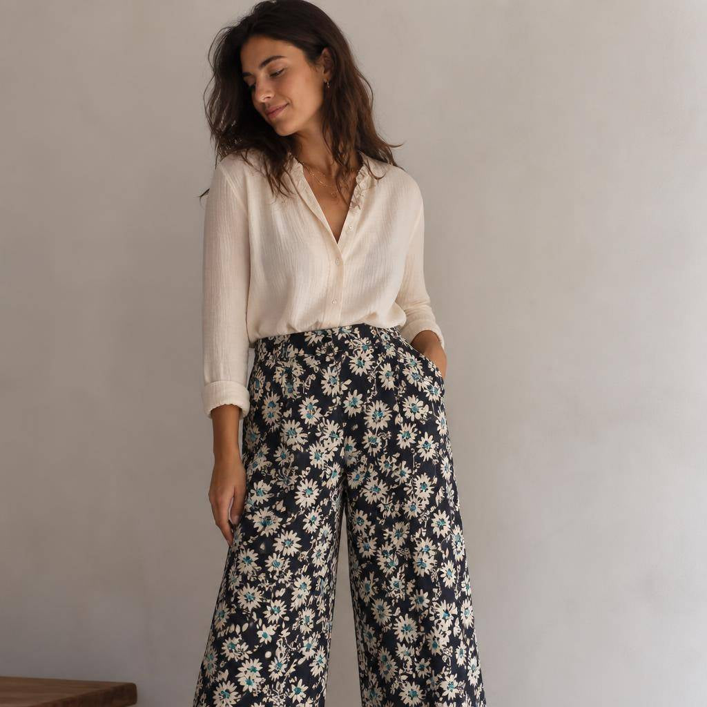 Viscose Ecovero motif fleuri champêtre 2