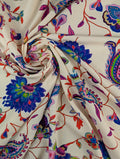 Viscose motif cachemire fleuri multicolore 1