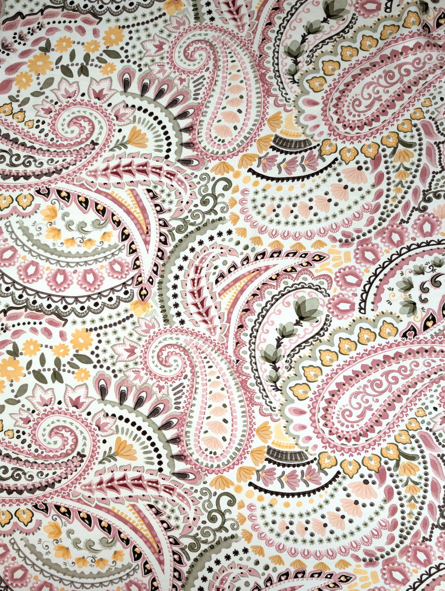 Sergé de viscose, motif cachemire fleuri bohème rose et jaune 4 [blankastock:8e9200ce-d6f4-4592-88e6-32ca7ab752bf]