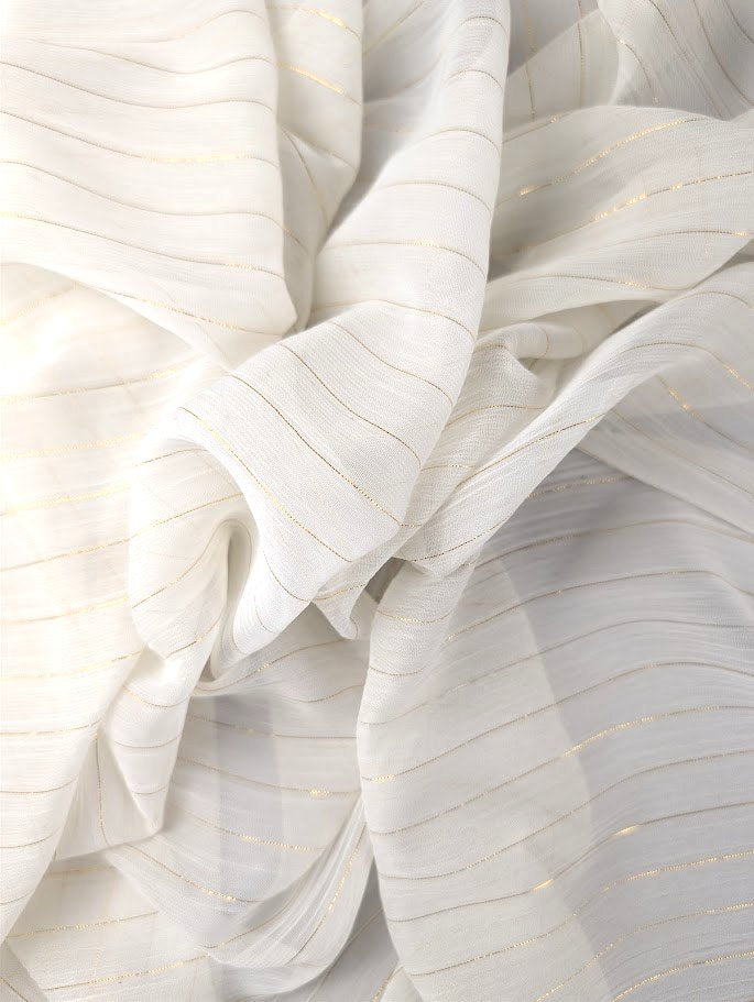 ADELE - Voile polyester fil lurex doré 5