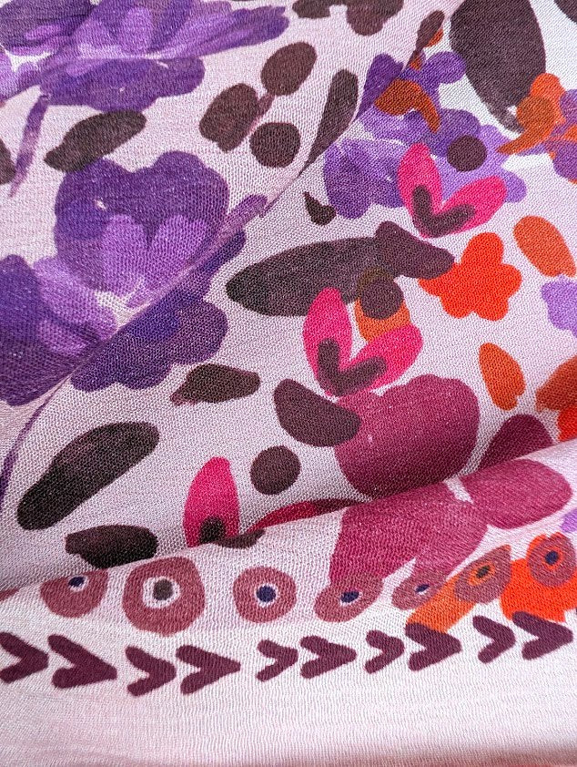 Gaze de viscose motif fleuri bohème multicolore 3