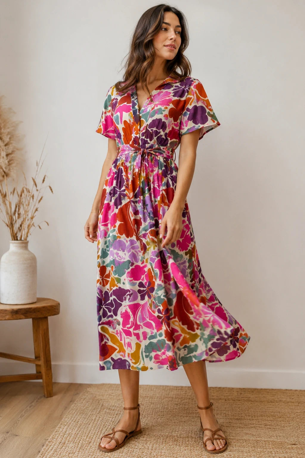 Sable - Viscose effet lin - Imprime 3JL 2