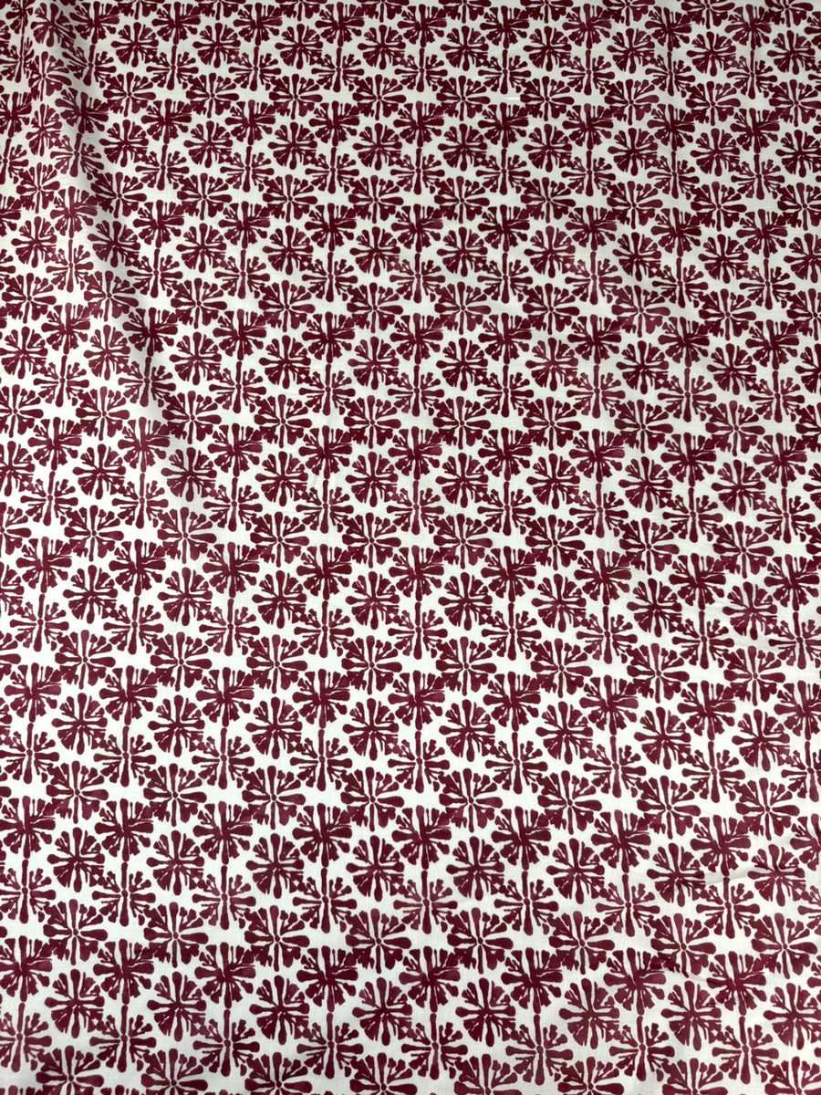 Batiste coton fleurie - Imprimé rouge 1