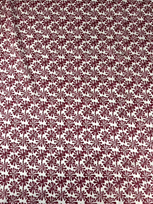 Batiste coton fleurie rouge 1