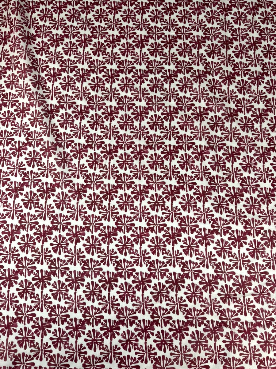 Batiste coton fleurie rouge 4