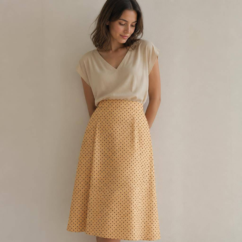Viscose Ecovero motif pois rétro marrons 3 [blankastock:44830a57-bc3b-4f25-9e5a-85cc5b9f6189]