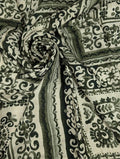 Satin polyester léger motif patchwork vert 1