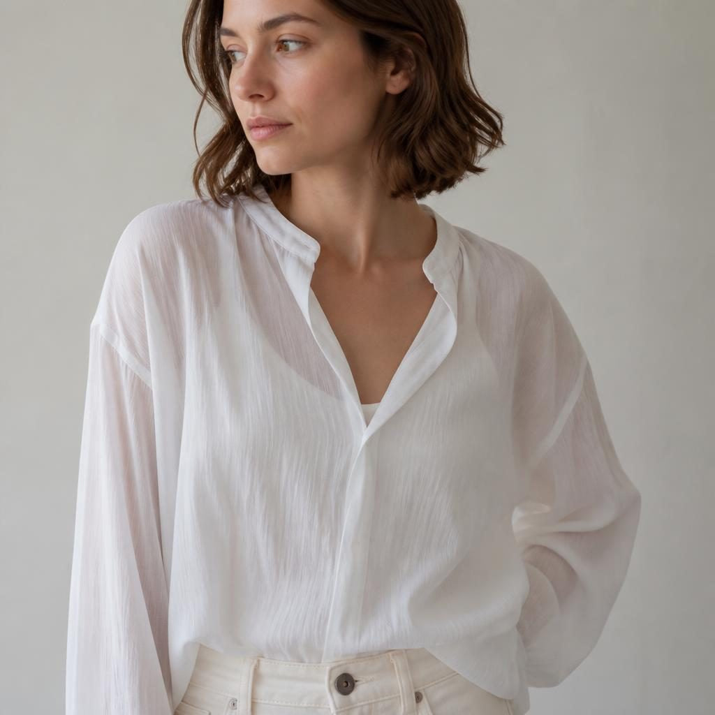 NIVAL - Viscose polyamide effet froissé - Nuances de blanc 2