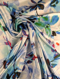 Satin de viscose léger motif fleuri romantique 1