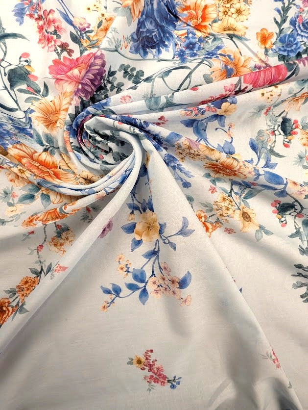 Tecido de algodão, padrão floral romântico multicolorido 1 [blankastock:e1b43e64-4f57-4fc6-8bb8-e762ca7a3e15]