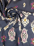 Viscose effet froissé motif cachemire bohème 1