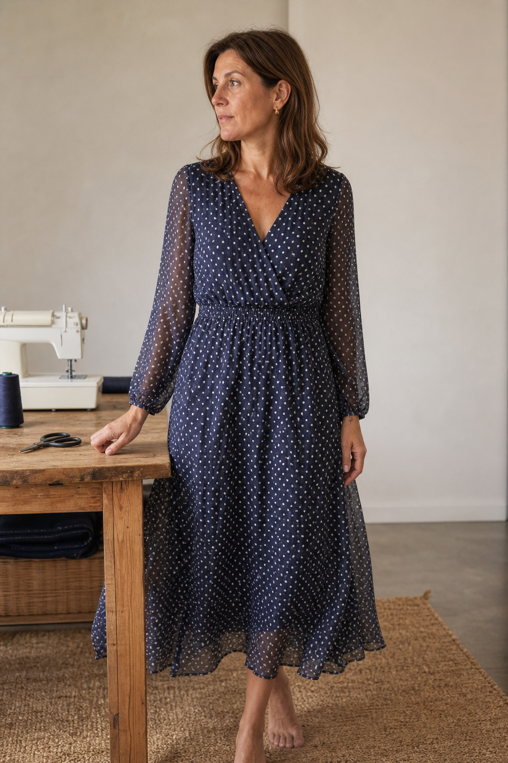 Gaze polyester viscose à pois - Imprimé 2