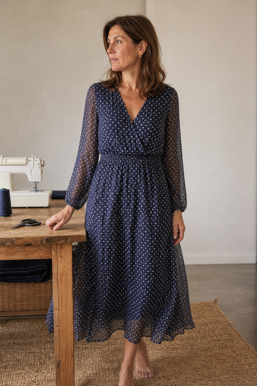 Gaze polyester viscose à pois - Imprimé 2