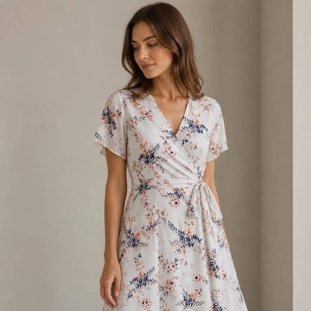 Jersey viscose élasthanne motif fleuri romantique 2