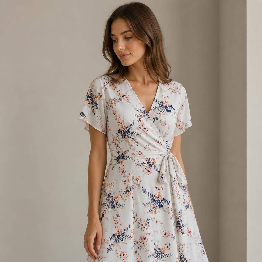 Jersey viscose élasthanne motif fleuri romantique 2