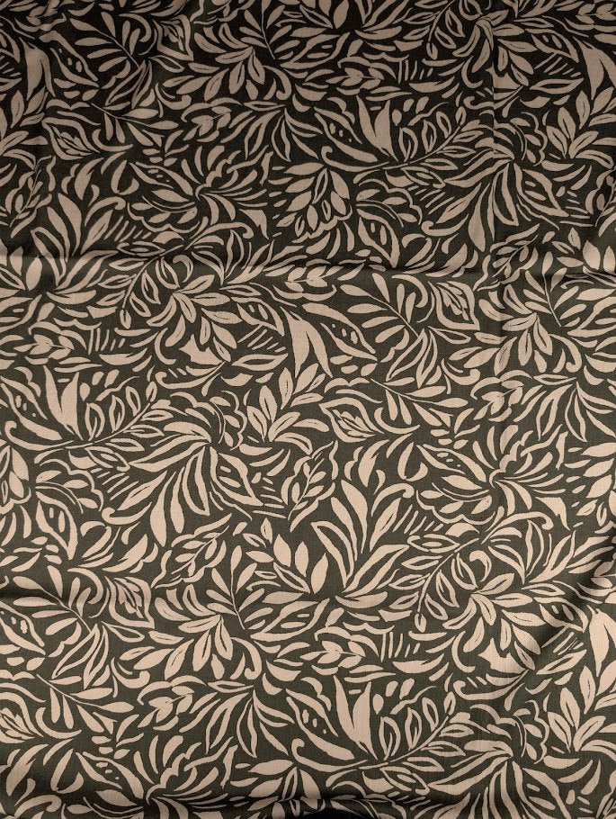 Crêpe de viscose lourd motif feuillage 4