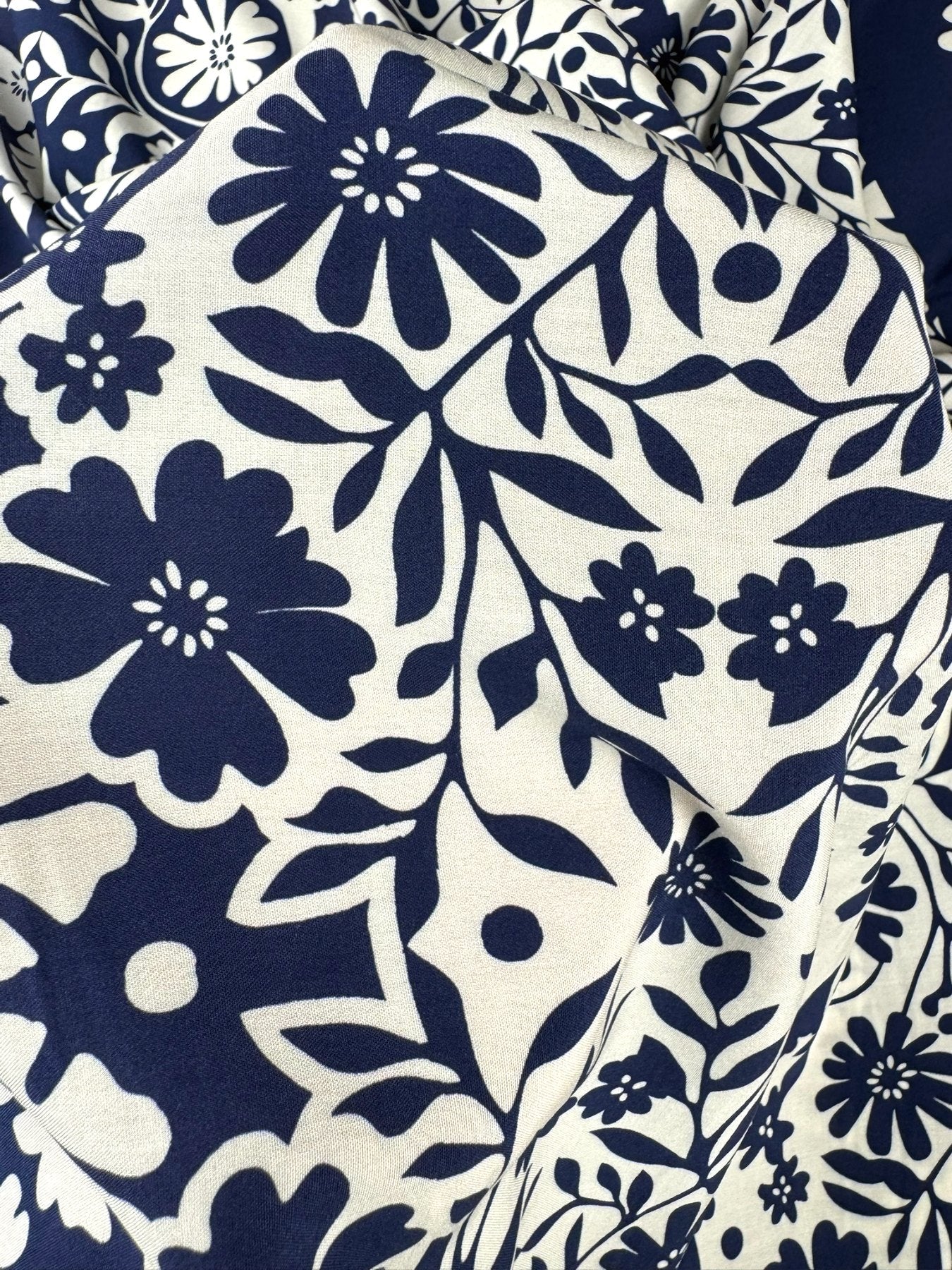 Toile viscose Ecovero florale - Imprimé bleu 3