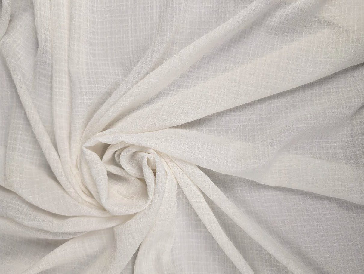 ELORA - Polyester gaufré léger - Nuances de blanc 1