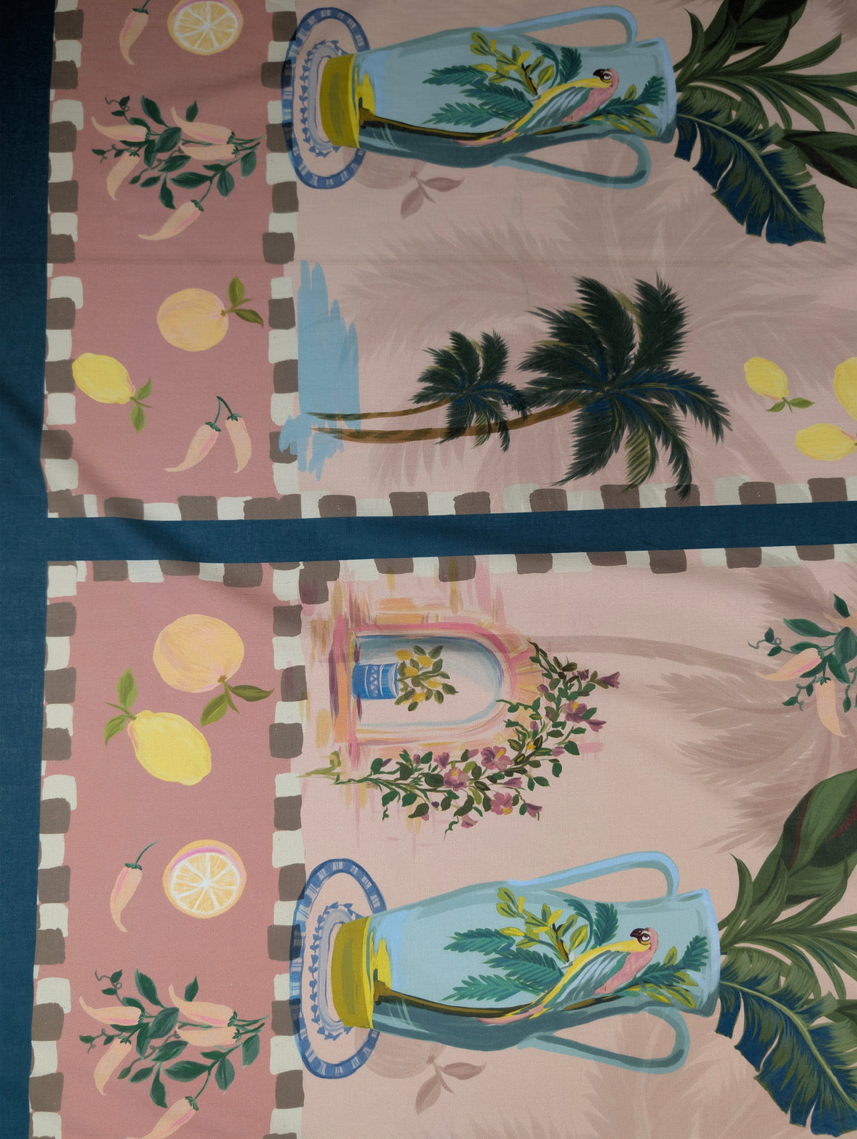Voile de coton, scènes tropicales roses et bleues 6 [blankastock:98e2efa5-e68c-4bb0-a30f-b10fb4819844]