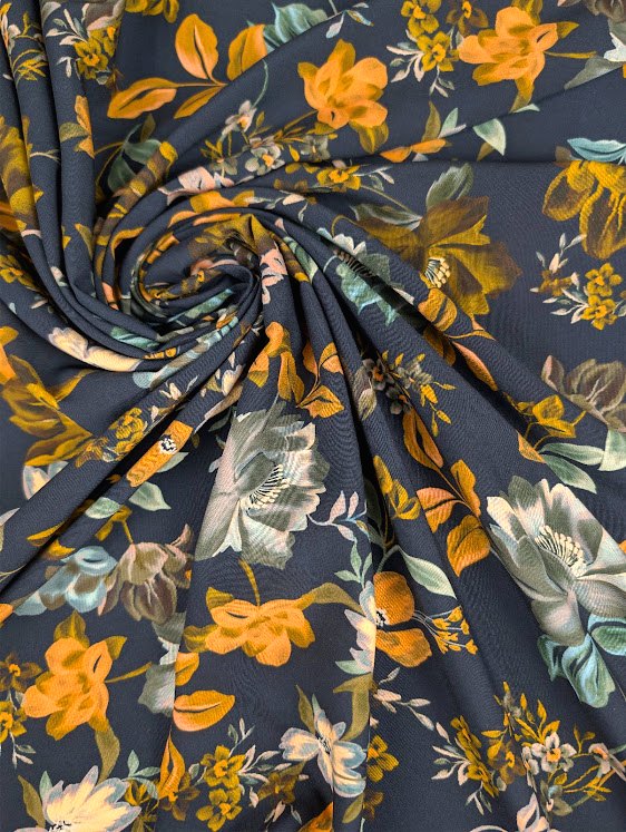 Viscose motif fleuri multicolore 1
