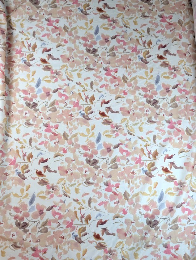 Sergé de coton motif fleuri romantique 5