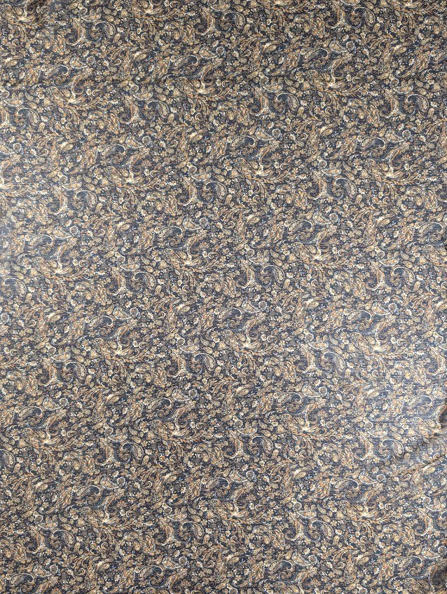 Voile satiné de polyester, motif cachemire fleuri multicolore 5