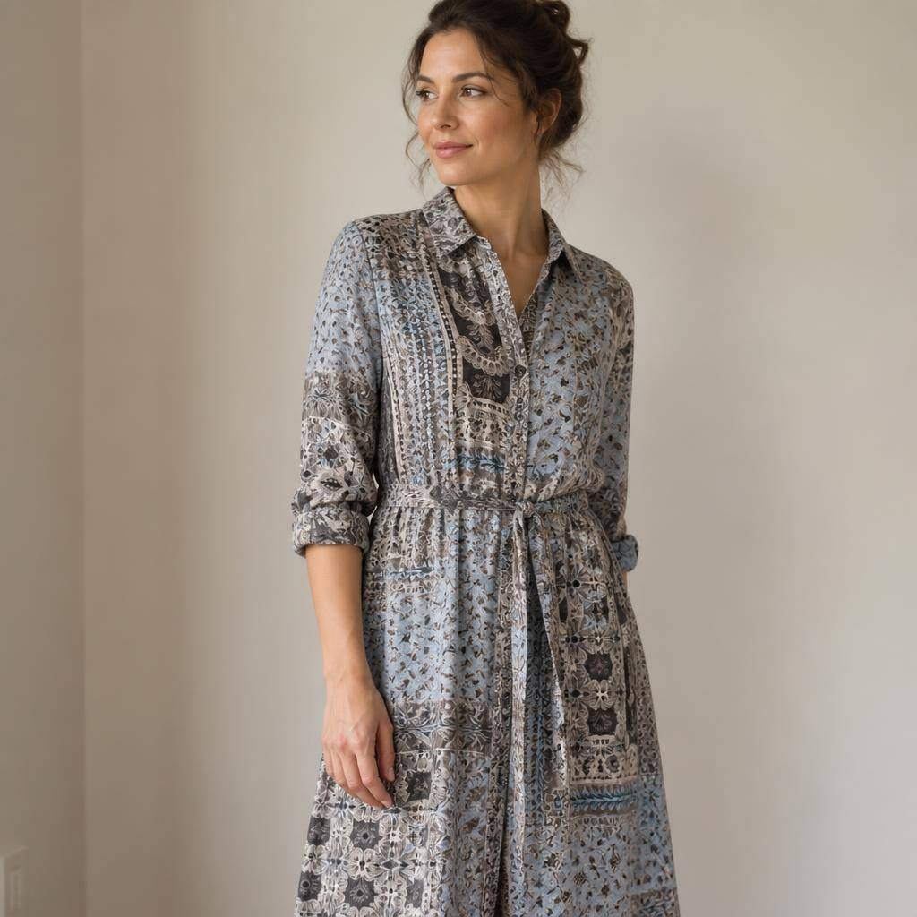 Sergé viscose dessin bohème patchwork 2