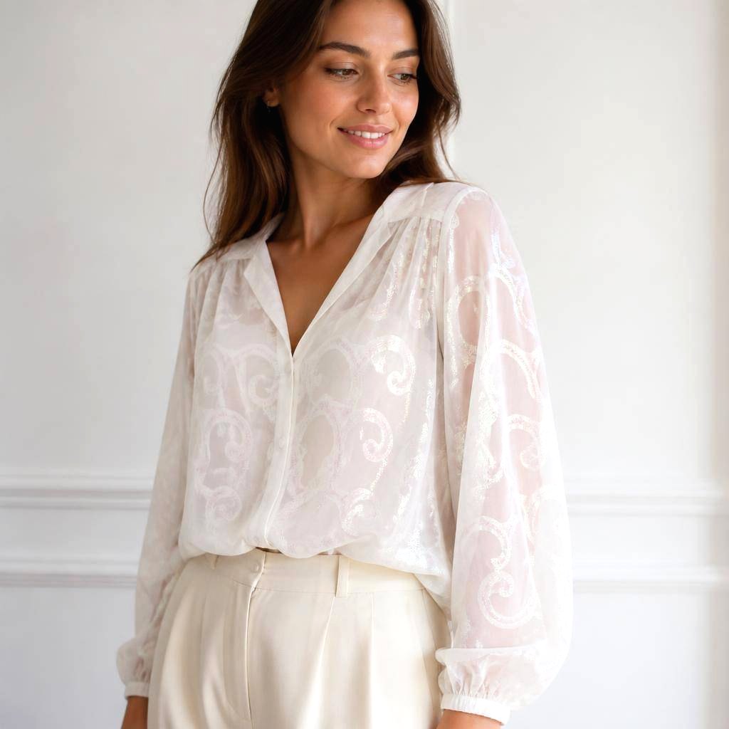 IRISA - Organza jacquard polyester motif arabesque 2