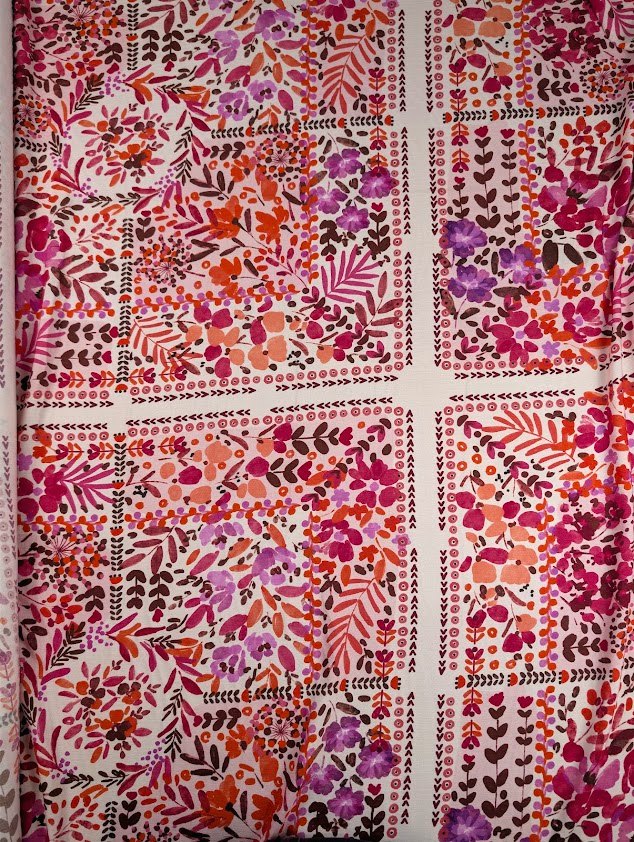 Gaze de viscose motif fleuri bohème multicolore variante 4