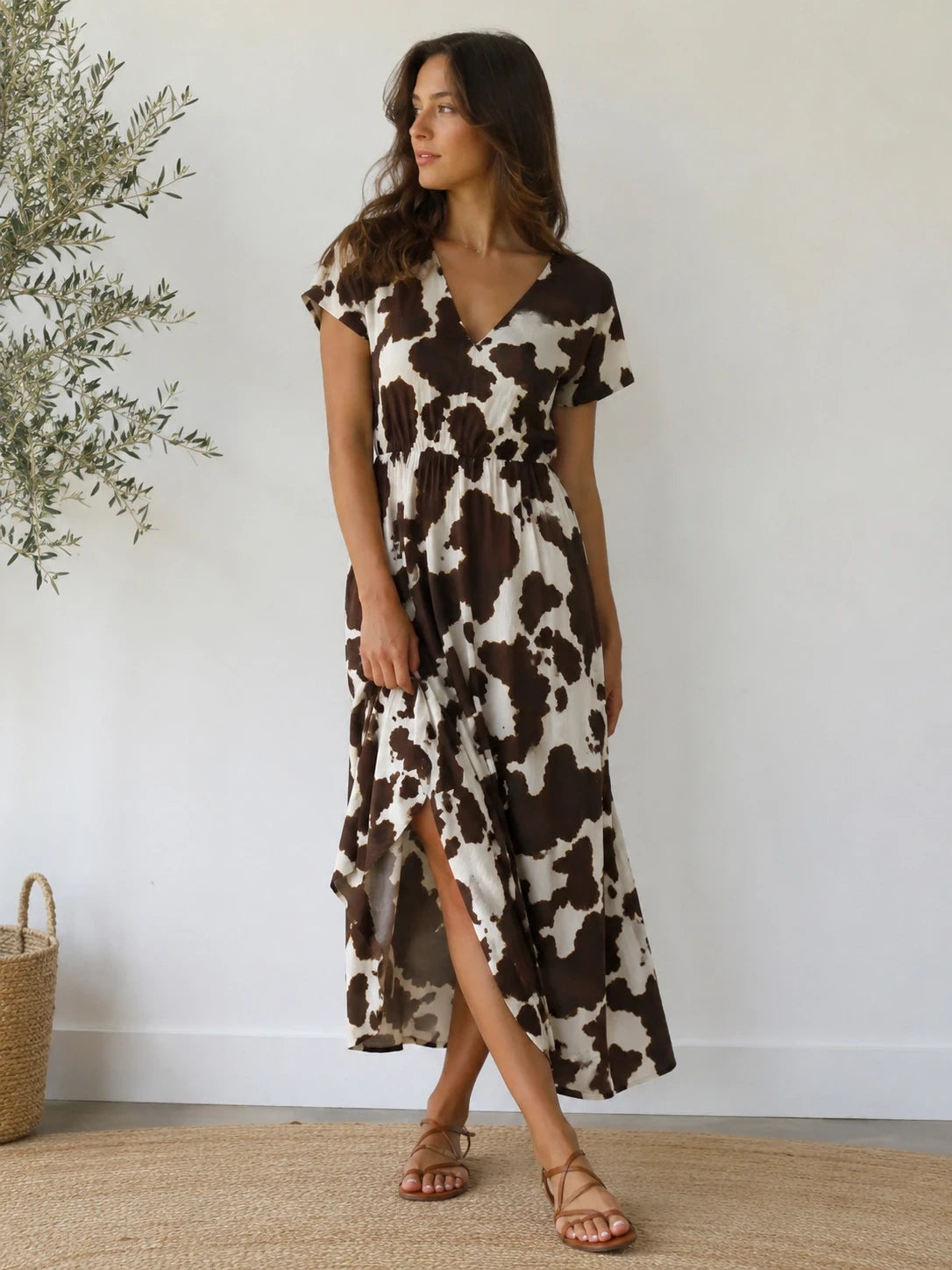Viscose texturée imprimé vache 2