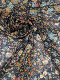 Voile polyester plissé motif floral 1