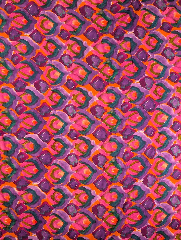 Viscose Ecovero motif fleuri abstrait multicolore 4