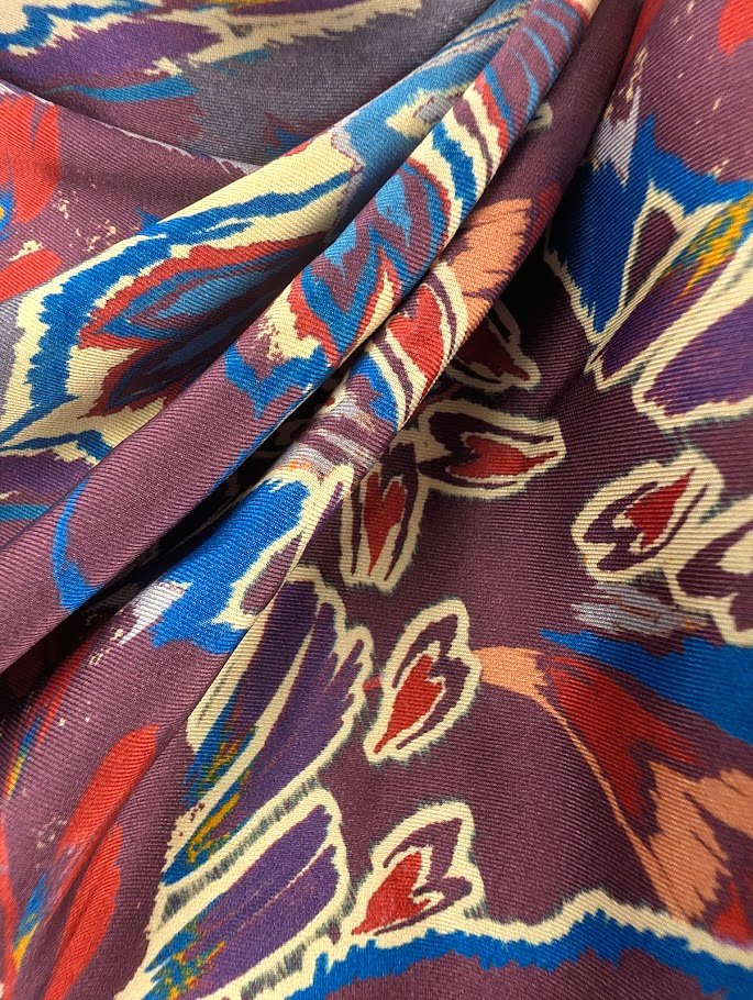 Twill satiné dessin bohème fleuri 3