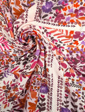 Gaze de viscose motif fleuri bohème multicolore 1