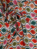 Multicoloured graphic pleated polyester satin 1