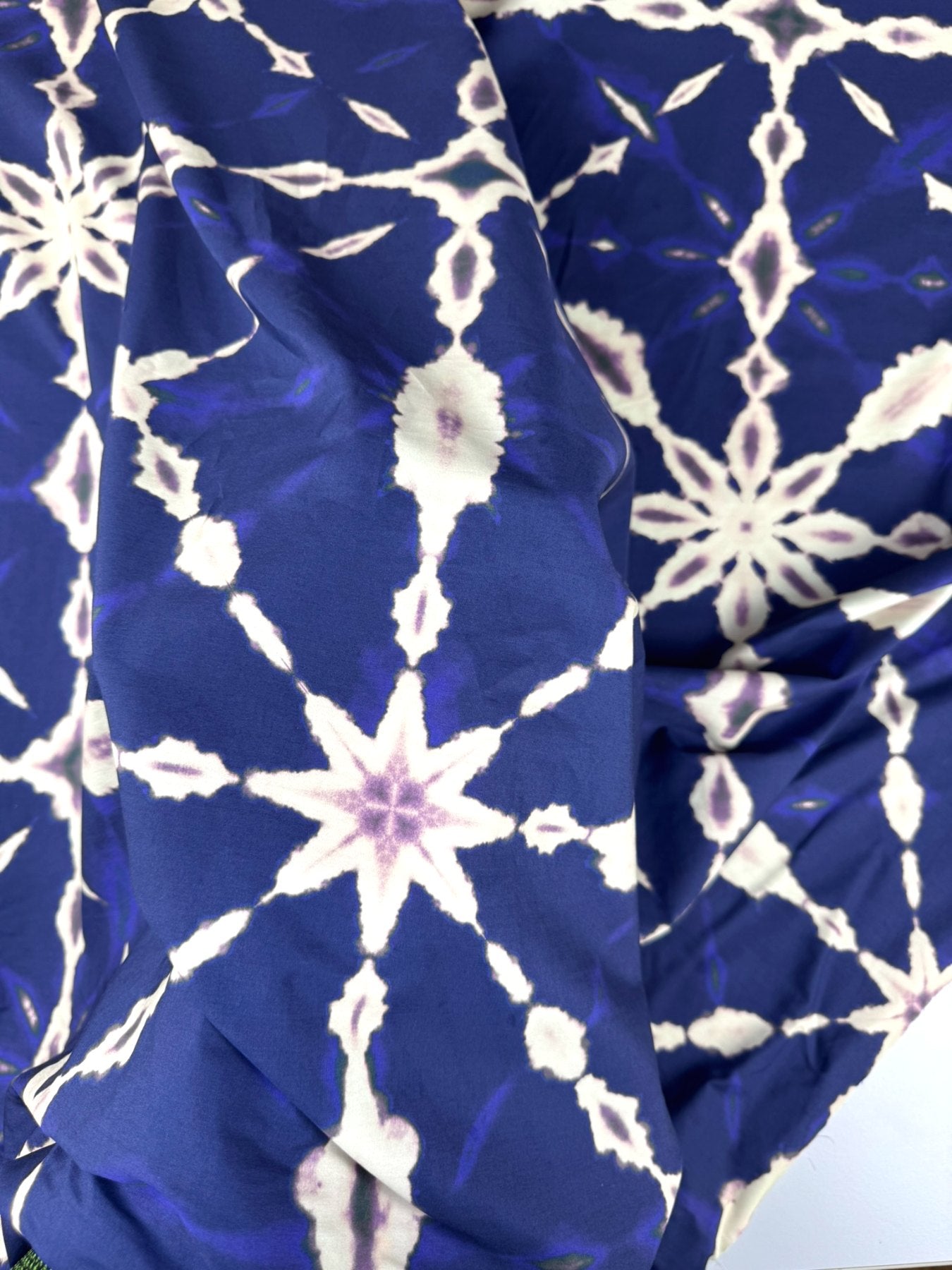Popeline coton graphique - Imprimé bleu 4