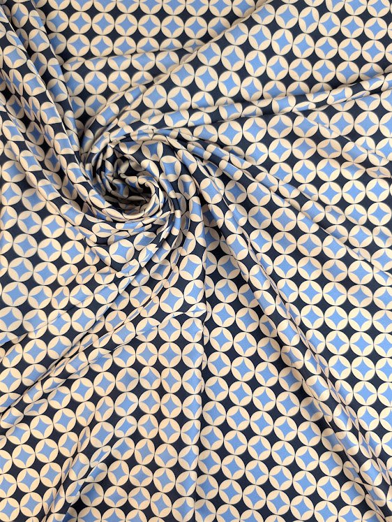 Satin polyester motif graphique géométrique 1