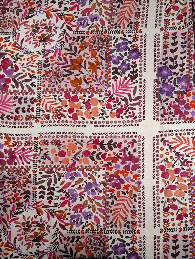 Gaze de viscose motif fleuri bohème multicolore 4