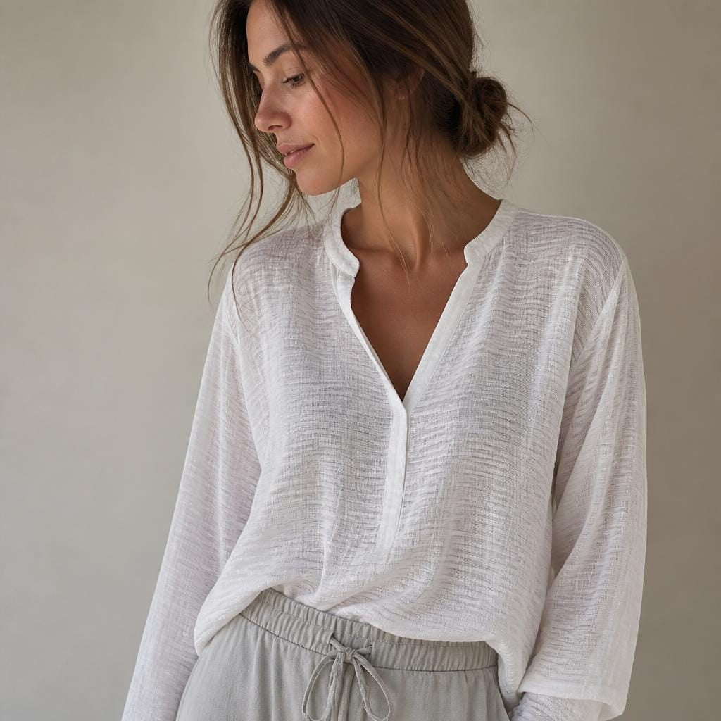 ELINA - Toile de viscose texturée - Nuances de blanc 2