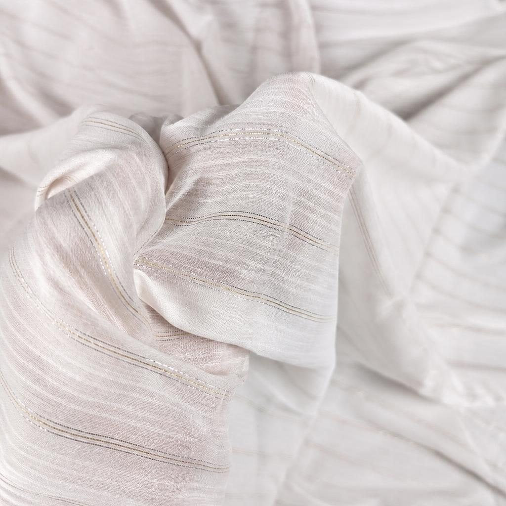 LUREA - Viscose lurex rayée satinée - Nuances de blanc 3