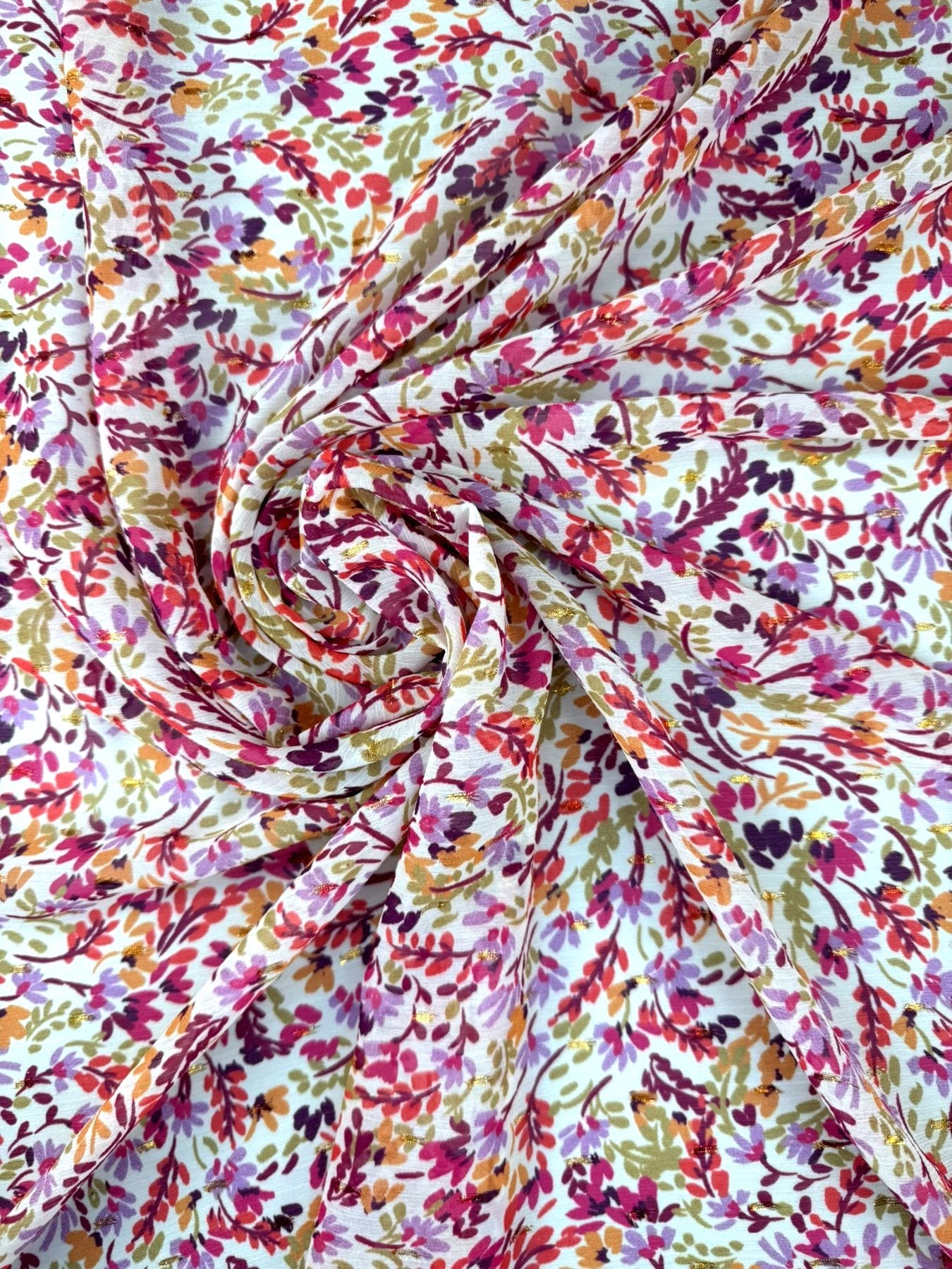 Voile polyester floral - Imprimé bohème 1