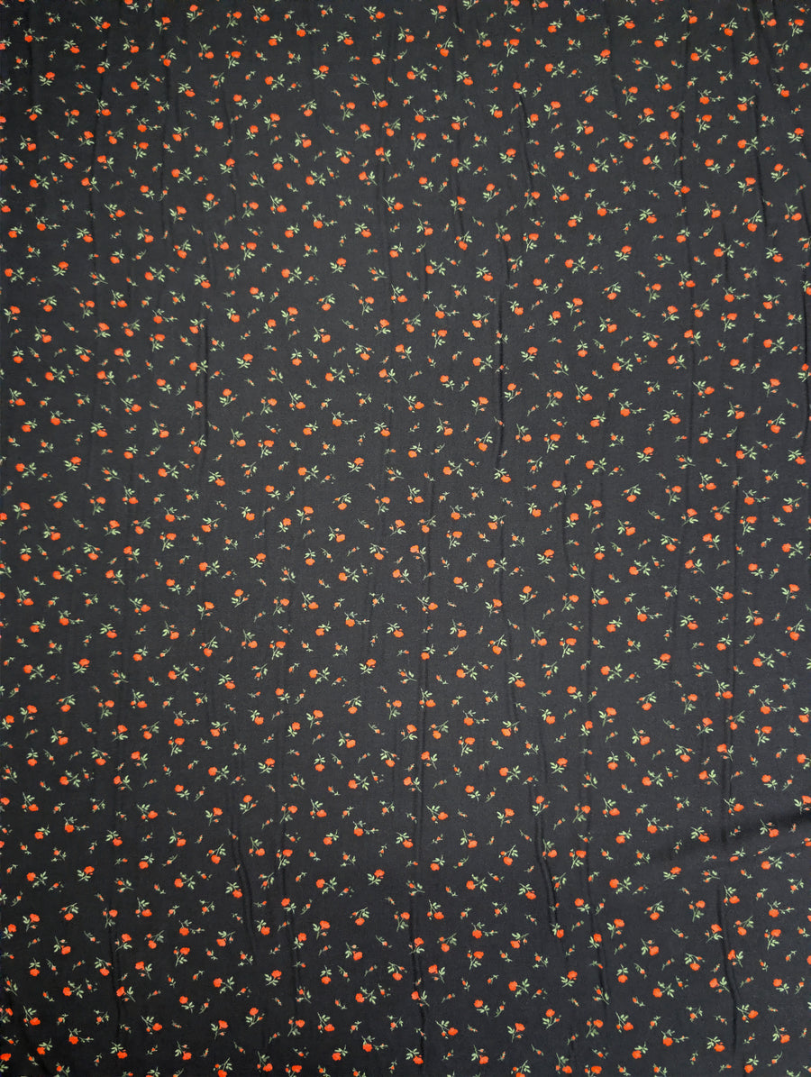 Viscose Ecovero, petites fleurs orange sur fond noir 4 [blankastock:723915ee-c79b-46c9-bb74-03a2cf857df7]