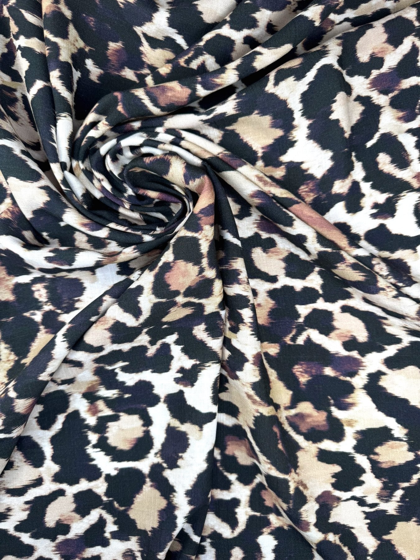 Toile lin et viscose animalière - Imprimé léopard 3
