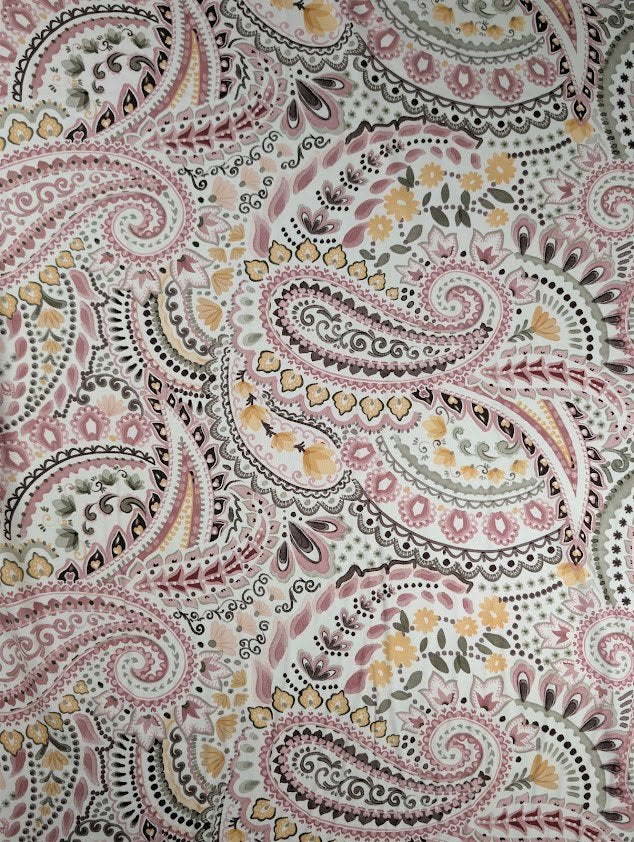 Sergé de viscose, motif cachemire bohème multicolore 4