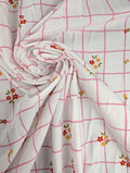 Cotton poplin, pink check and wildflower pattern 1 [blankastock:7bbb0a05-842a-4676-a7da-7d59eee7e8d1]